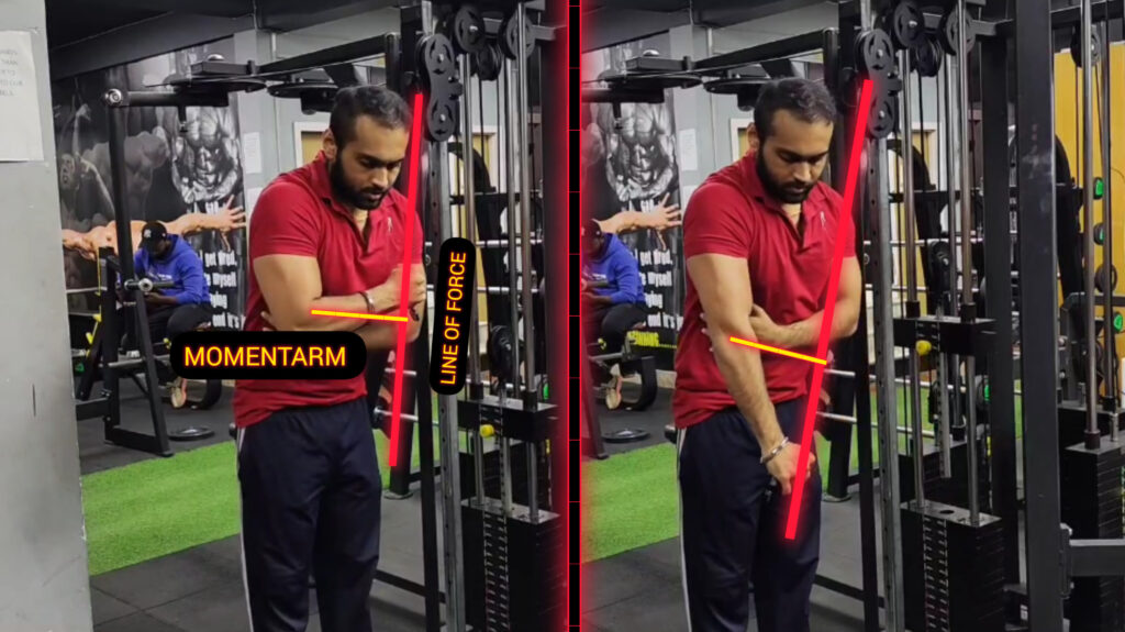 Single arm cross cable tricep Pushdown