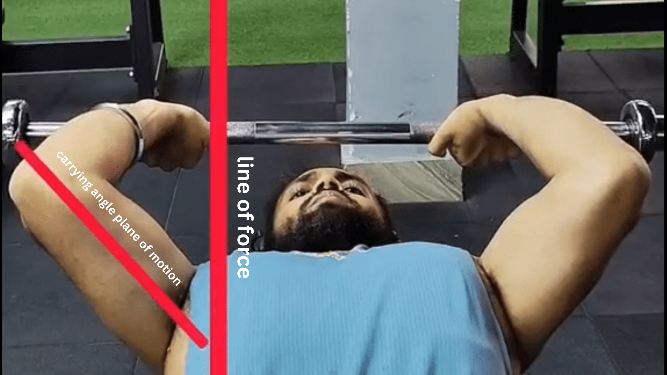 straight bar lying tricep extension